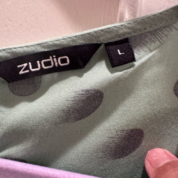 Studio Mint Green Polka Dot Ruffle Sleeve Top - Picture 4 of 7